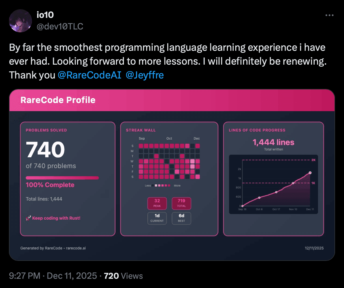 Dev10TLC RareCode review screenshot