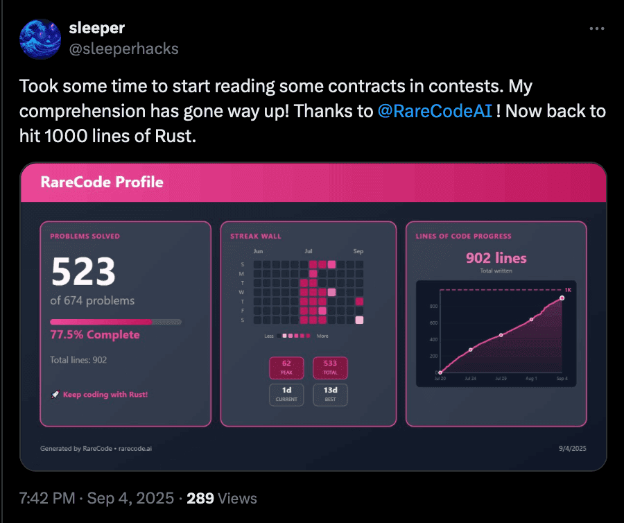 Sleeper RareCode review screenshot